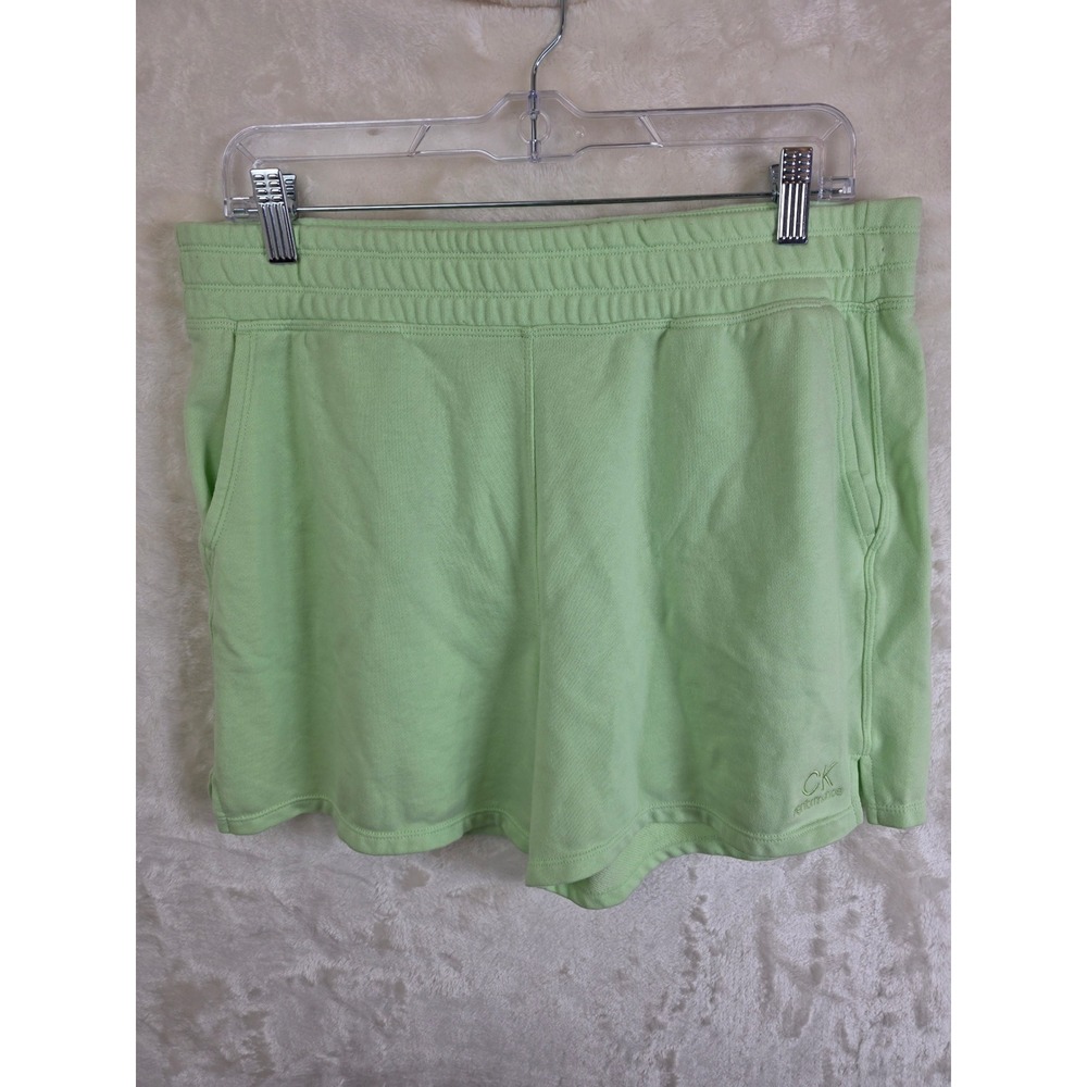 Calvin Klein‎ Performance Lime Green Sweat Shorts PF2S8686 Womens Large